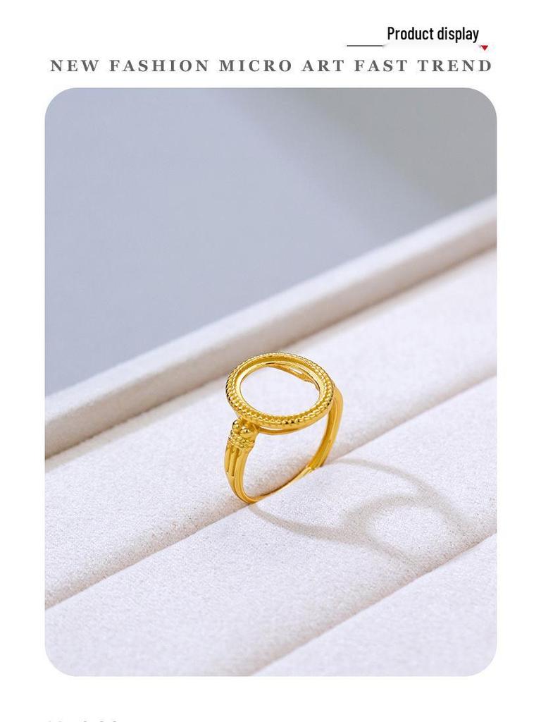 Handmade 925 Sterling Silver Gold-Plated Adjustable Ring Blank – Exquisite Light Luxury Design (10x12)
