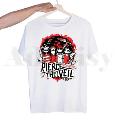 Pierce The Veil Zespół Post-hardcore Koszulki dla Fanów Muzyki Męska Moda Letnie T-shirty T-shirt Top Tees Streetwear Harajuku Śmieszne