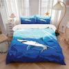 3pcs Bedding Set Shark Ocean Predator Includes 1 Comforter + 2 Pillowcases, Without Pillow Inserts, Soft Comfortable, Lightweight Breathable