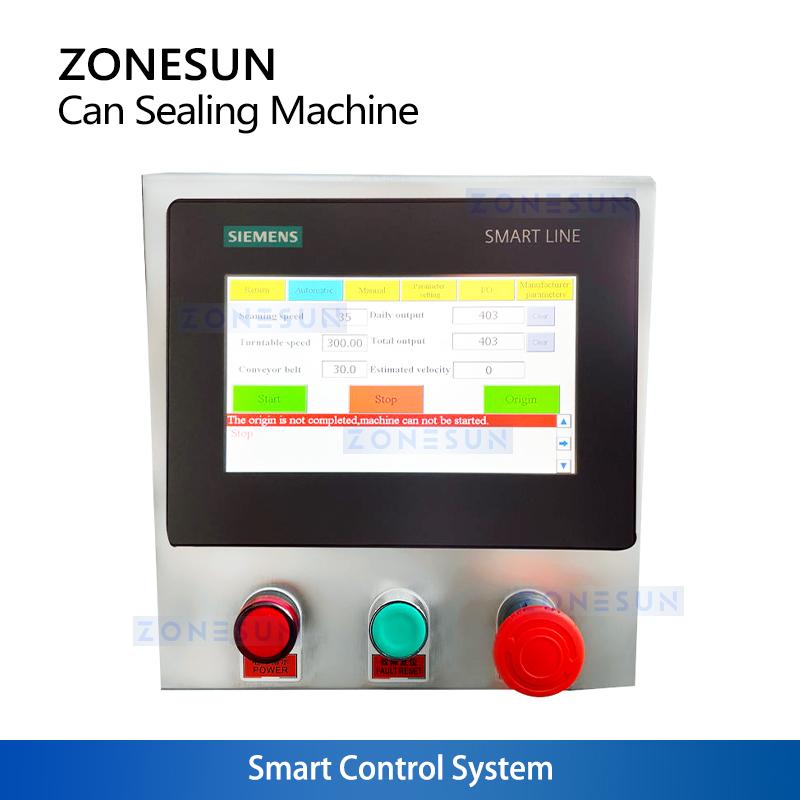 ZONESUN ZS-AFK500 Aluminum Caps Vacuum & Nitrogen Flushing Sealing Machine Industrial In-line