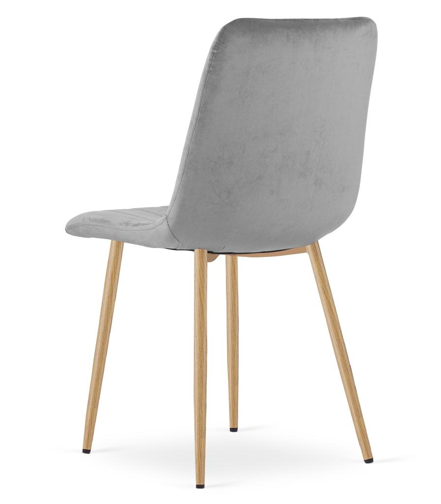 LAVA chair - light gray velvet / wood color legs x 2