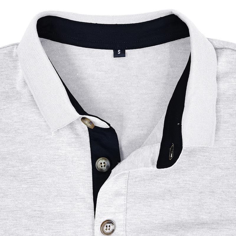 Autumn and Winter Solid Color Fashion Long Sleeve Lapel T-shirt Men's Polo Shirt Base Shirt Top