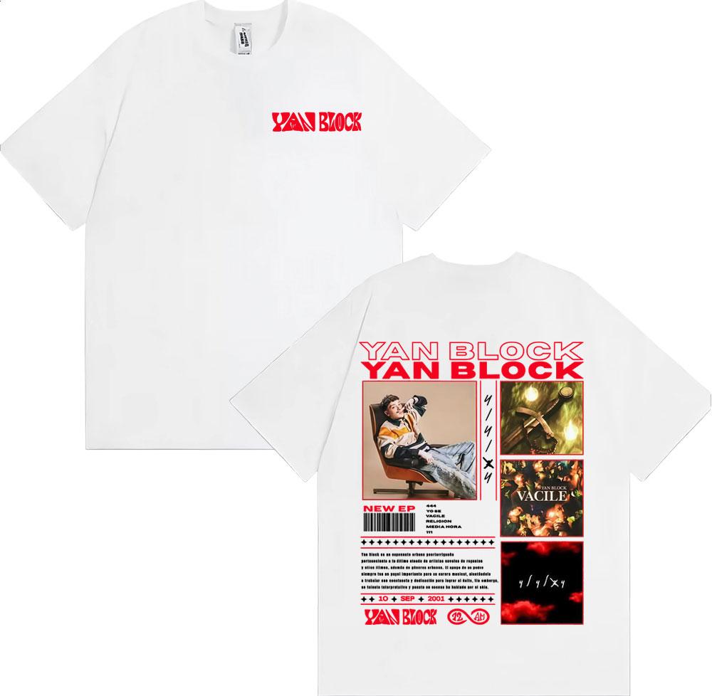 Rapper Yan Blocks Vaciles Album 2025: Herrenbekleidung, Modetrend, Hip-Hop Sommerdruck, 100% reine Baumwolle T-Shirt