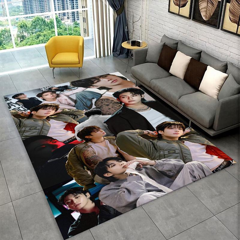 Kpop B-BTS Jeon Jung Kook JK Carpet Rug for Playroom Bedroom Living Room Sofa Home Decor,kid Area Rug Non-slip Floor Mat Gift
