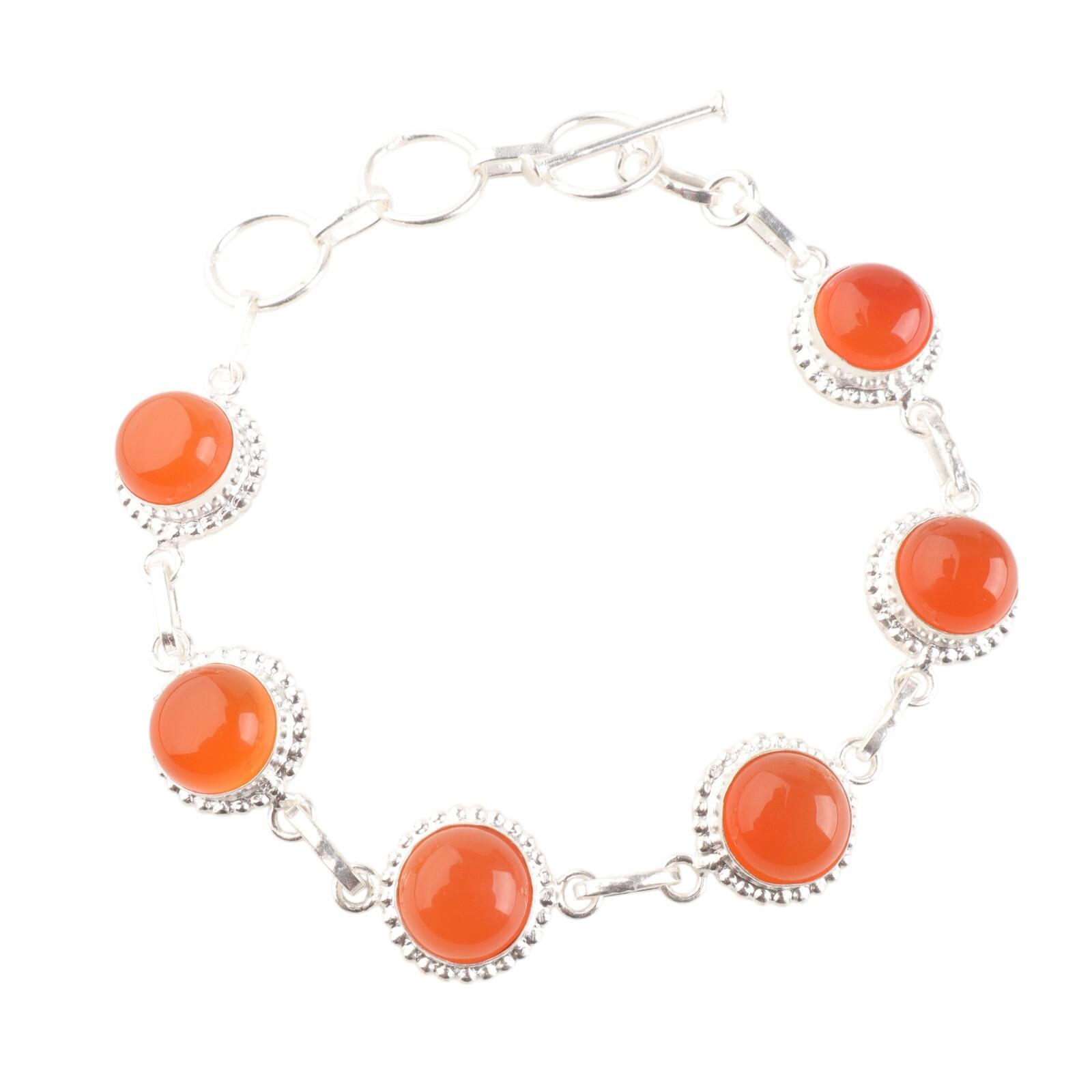 

Натуральный сердолик 925 стерлингового серебра Ювелирные изделия Ручной работы Браслет RB-9-27