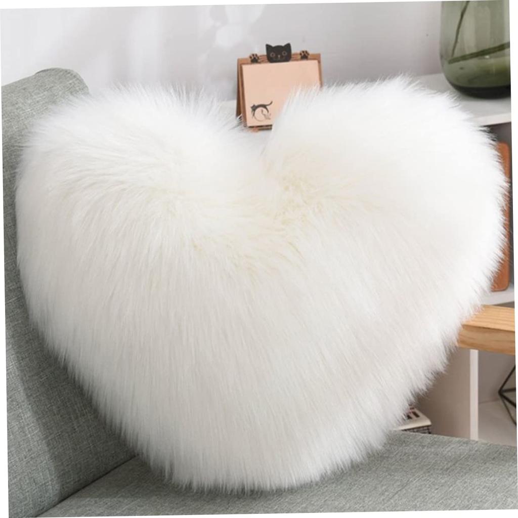Homoyoyo Heart-Shaped Pillow, Heart Plush Toy, Plush Cushion, Valentine's Day Plush Toy, Fluffy Sofa Cushion, Valentine's Day Throw Pillow, Plush