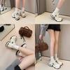 Thick-soled dad shoes women's 2025 new spring breathable mesh leather casual sports small height-increasing women's shoes