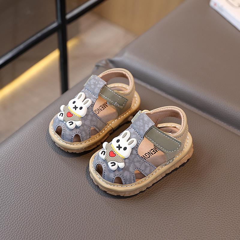 Infant Non-Slip Soft Sole Squeaky Sandals for Boys and Girls, Ages 0-3