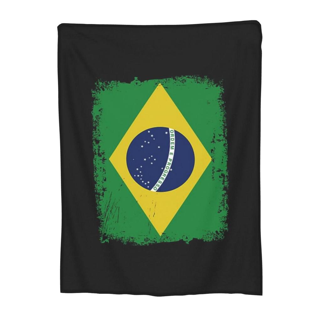 Brazil National Flag Blanket Soft Warm Flannel Throw Blanket Cover for Bed Living room Picnic Travel Home Couch