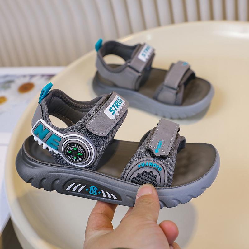 Boys Beach Shoes Soft Sole Handsome Children Sandals Non-slip Trendy 2025 Summer New Kids Sports Sandals Comfortable Hook&loop