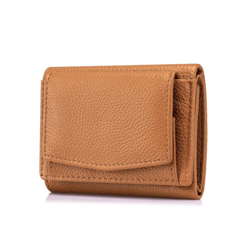 Damski portfel trójdzielny z prawdziwej skóry RFID w stylu japońskim i portmonetka na monety