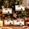 Christmas Tree Decoration with Money Slot 2Pcs Holder Hanging Ornament for Cash, Wooden Xmas Holiday Decoration, Reusable Cash Box Party Tabletop