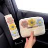 Cartoon Plush Flower Seat Belt Shoulder Protector Cute Tissue Box Car Interior Floral Decoration for Women