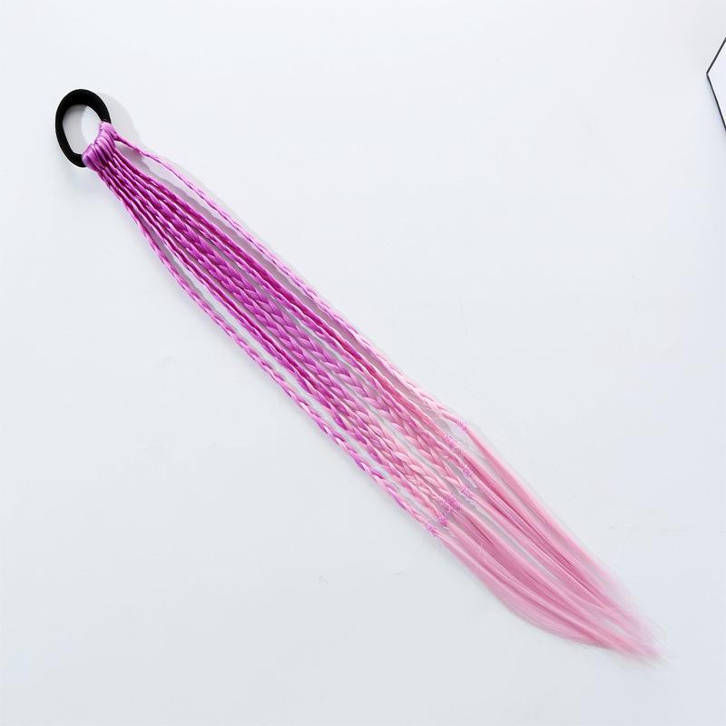 Girls' Colorful Braided Hair Extensions: Ponytails, Wigs, Hair Accessories, and Twisted Rope Ties