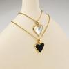 New Green Black Heart Dainty Necklace Gold Color Chain Choker  For Pendant  Stainless Steel   Lady