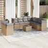 VidaXL Garden Lounge Set with Cushions 10 Pcs, Sofas with Adjustable Feet, Outdoor Furniture Set Patio Terrace, 3217849