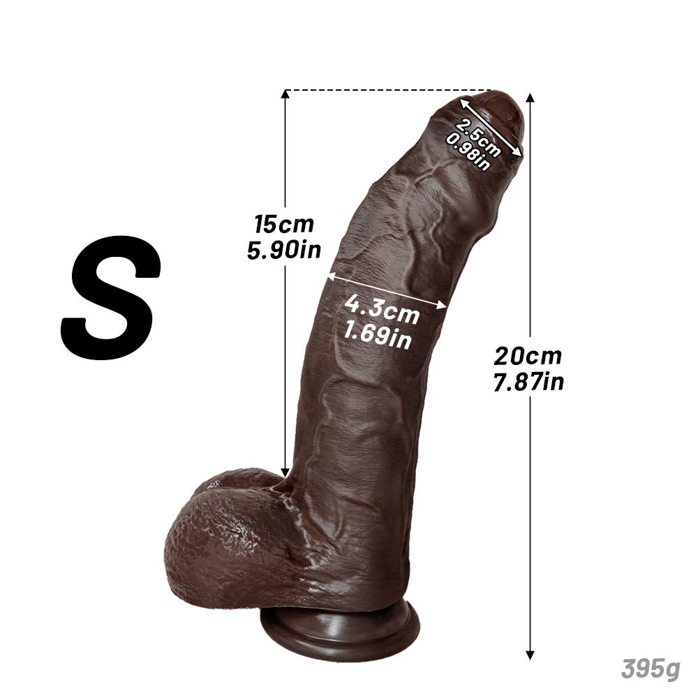 Realistischer schwarzer Vorhaut-Dildo, Unbeschnittener Dildo, Anal-Penis aus Silikon mit doppelter Dichte und Saugnapf, Lebensnahes Sexspielzeug für Männer, Frauen, Paare