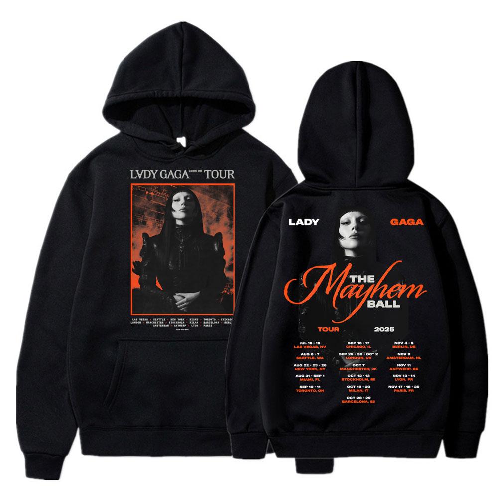 

Леді Гага The Mayhem Ball Tour 2025 Худі Чоловіче Жіноче Мода Харадзюку Вінтажний Хіп-хоп Світшот Флісовий Оверсайз Спортивний одяг Чоловічий XL