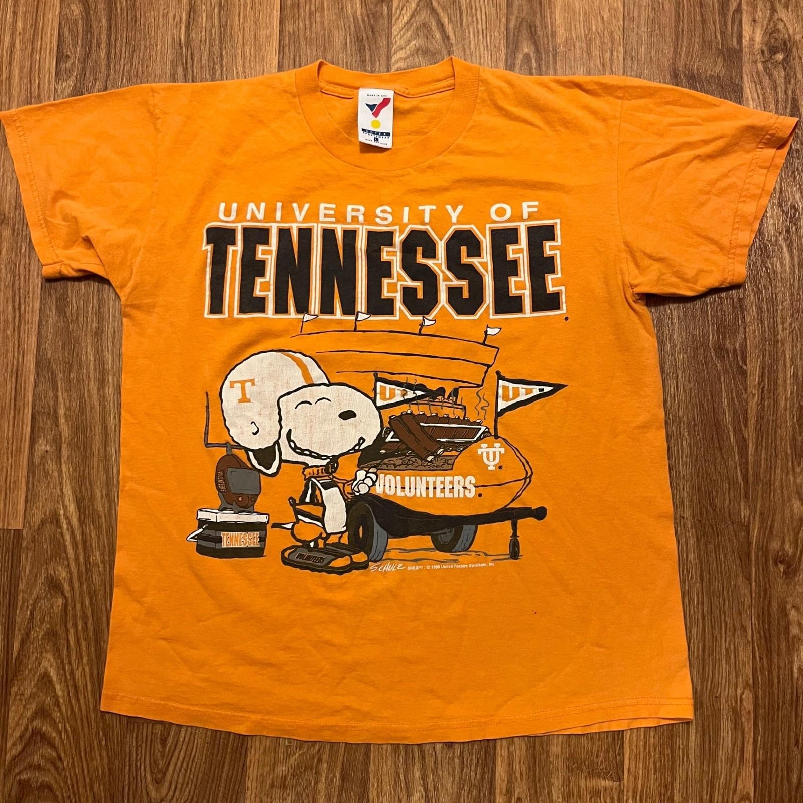 Vintage Tennessee Volunteers Shirt Adult Lg Orange Snoopy Peanuts Charlie Brown XL