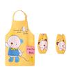 3Pcs/Set Kids Apron Cartoon Animal Print Waterproof Breathable Children Baking Apron with Sleeves for Christmas Gift