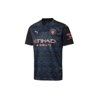 Manchester City Football Club Koszulka Sportowa Męska z Blokami Kolorów na Wyjeździe Czarna 757065-02