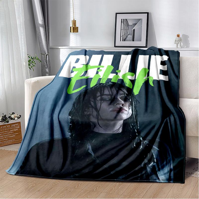 3D Hit Me Hard and Soft Billie Eilish Zpěvačka Měkká flanelová deka na postel, ložnici, pohovku, piknik, přehoz na přikrytí, dárek pro děti