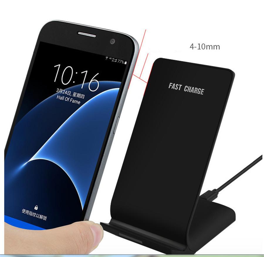 10W Wireless Fast Charging Bracket Desktop Vertical Mobile Phone Charger Holder