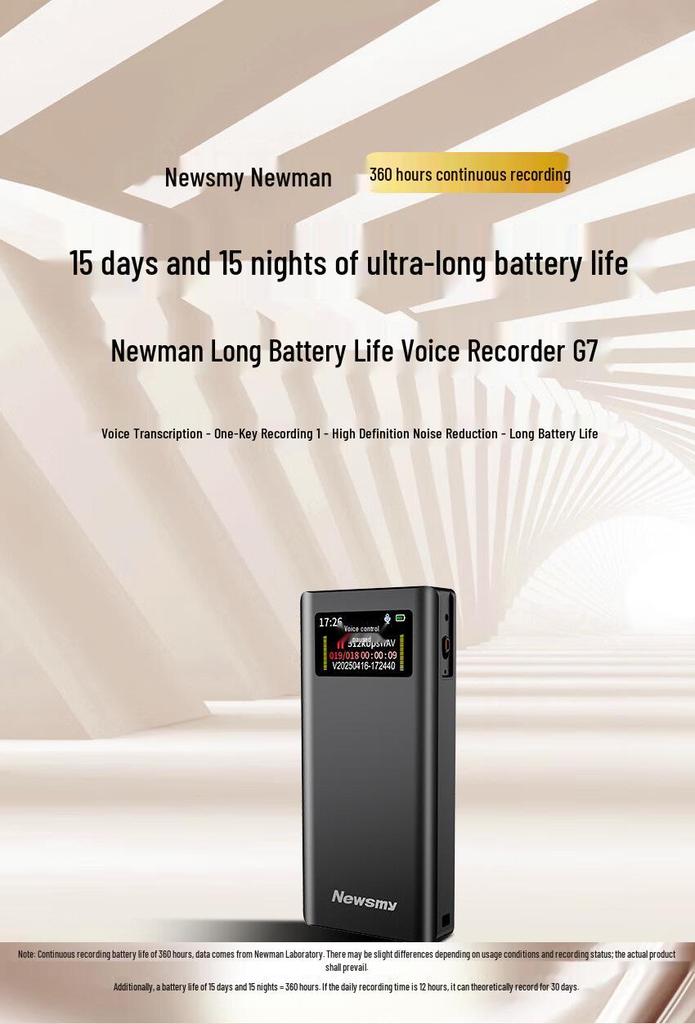 Newman G7 Recorder: High-Capacity, 7-Level Voice Control, Pro Noise Reduction, HD Audio, Long-Range, Ultra-Long Standby