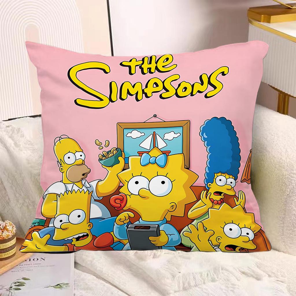 Cartoon Pillow Covers Cartoon Sofa Decorative Home Doublesided Printing Short Plush Cute Cushion The SSimpsons Cover