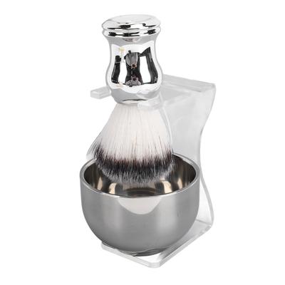 Rasierpinsel-Set für Herren, Rasierset, Rasierpinsel aus Haar, Rasierschale, Pinselhalter für unterwegs