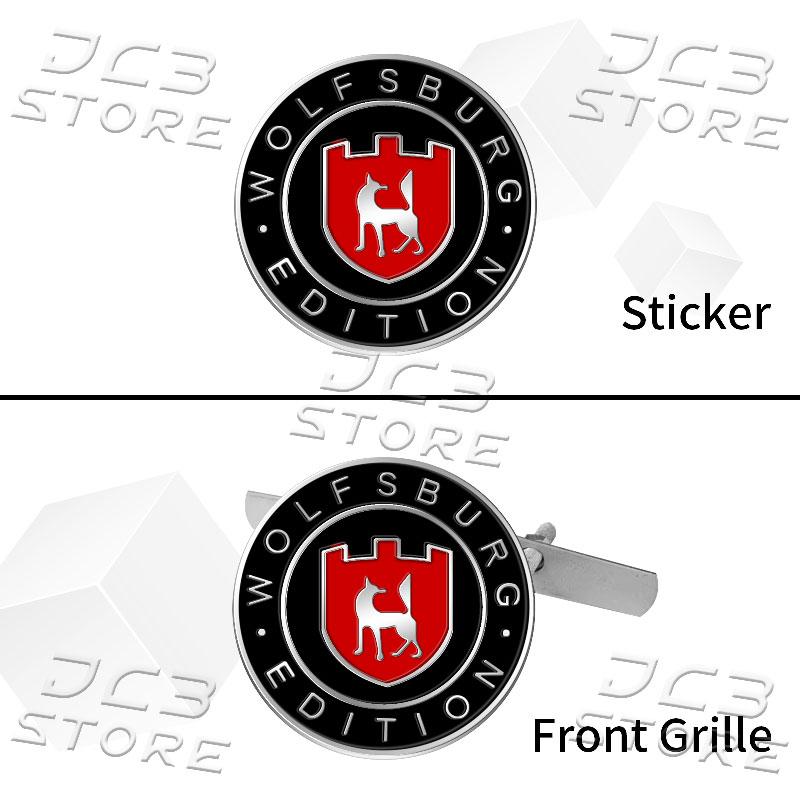 Wolfsburg Edition Logo Emblem Car Front Grill 3D Metal Sticker Body Rear Trunk Badge For Golf MK3 MK4 MK5 Passat Jetta Polo