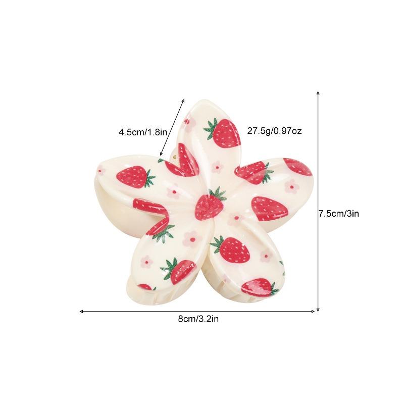 Printed Clips, Egg Flower Fresh and Light Hair Clips Back of The Head Updo Shark Clips