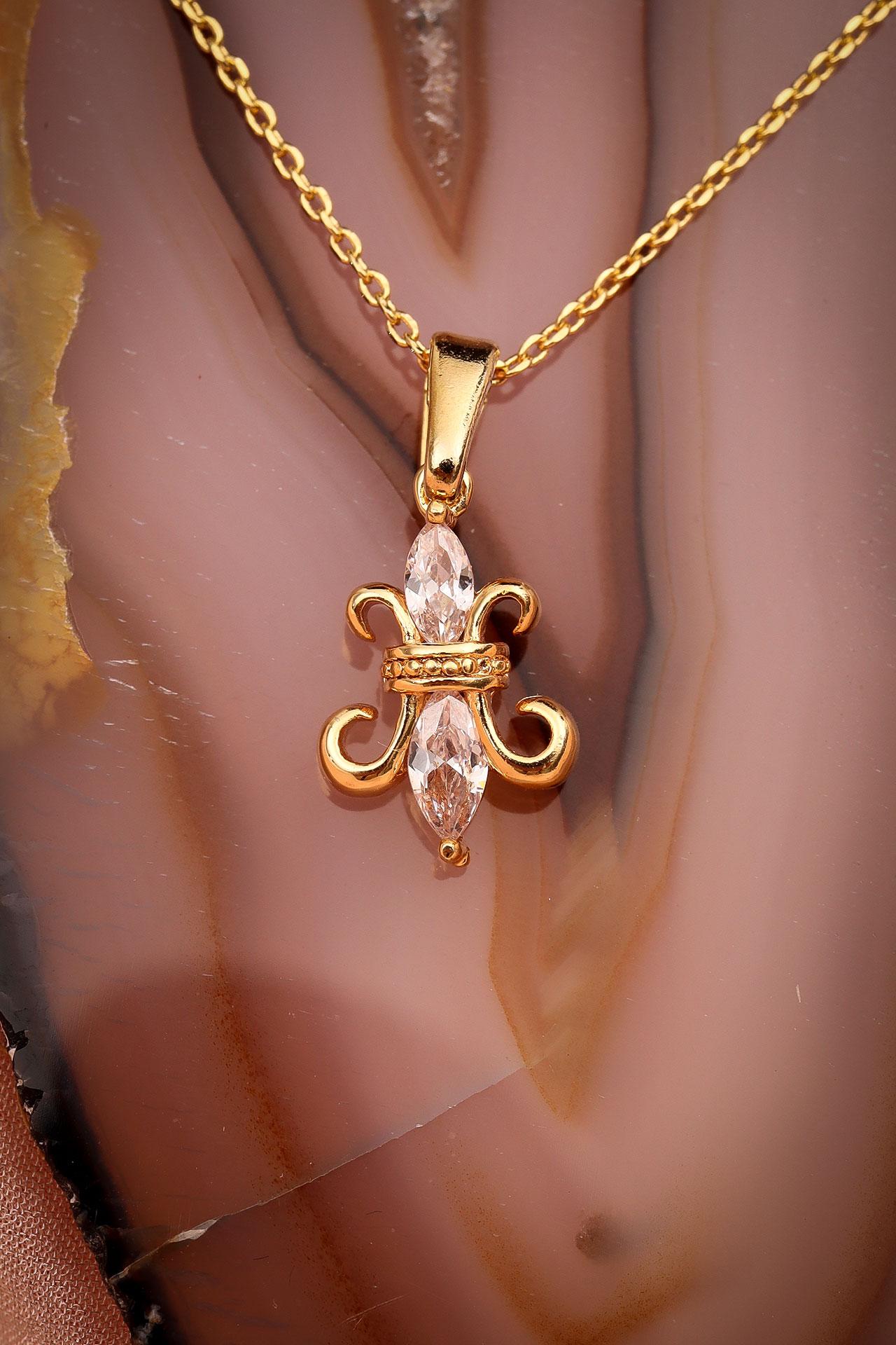 

Ожерелье с пуговицами золотого цвета из камня циркон