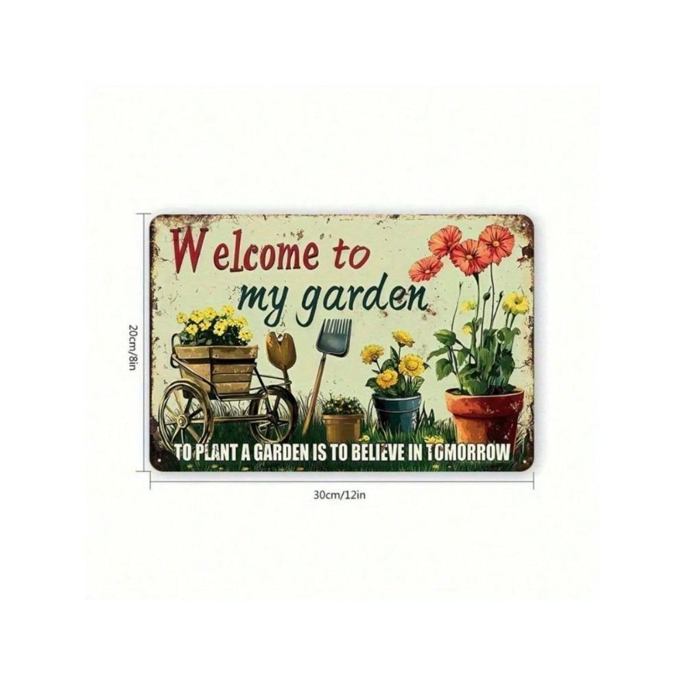 Vintage Metal Wall Art Garden Sign Patio Decor