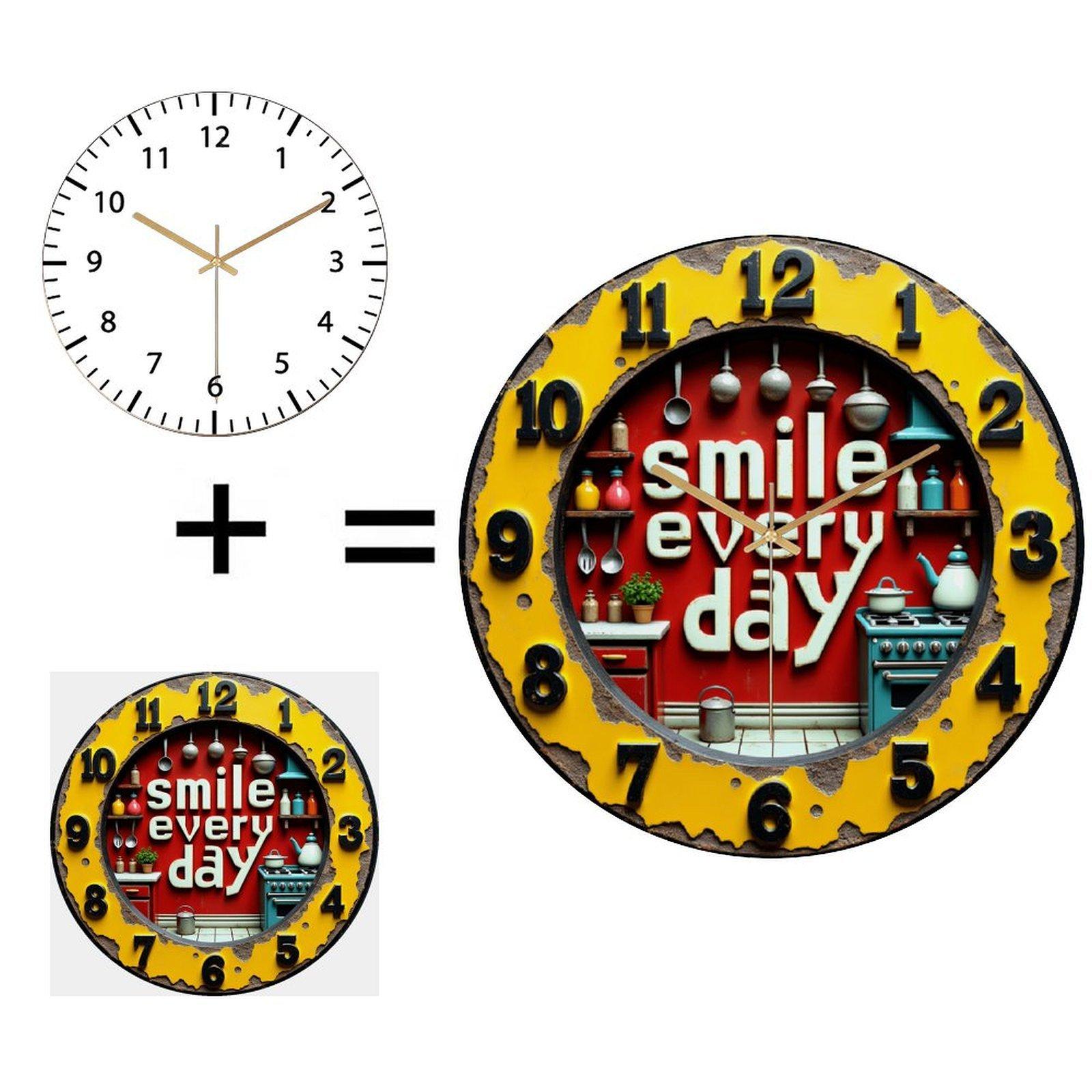 12 Inch Round Wall Clock Combining Lightweight Design with Robust Durability (White,12 in(30.48cm)) белый