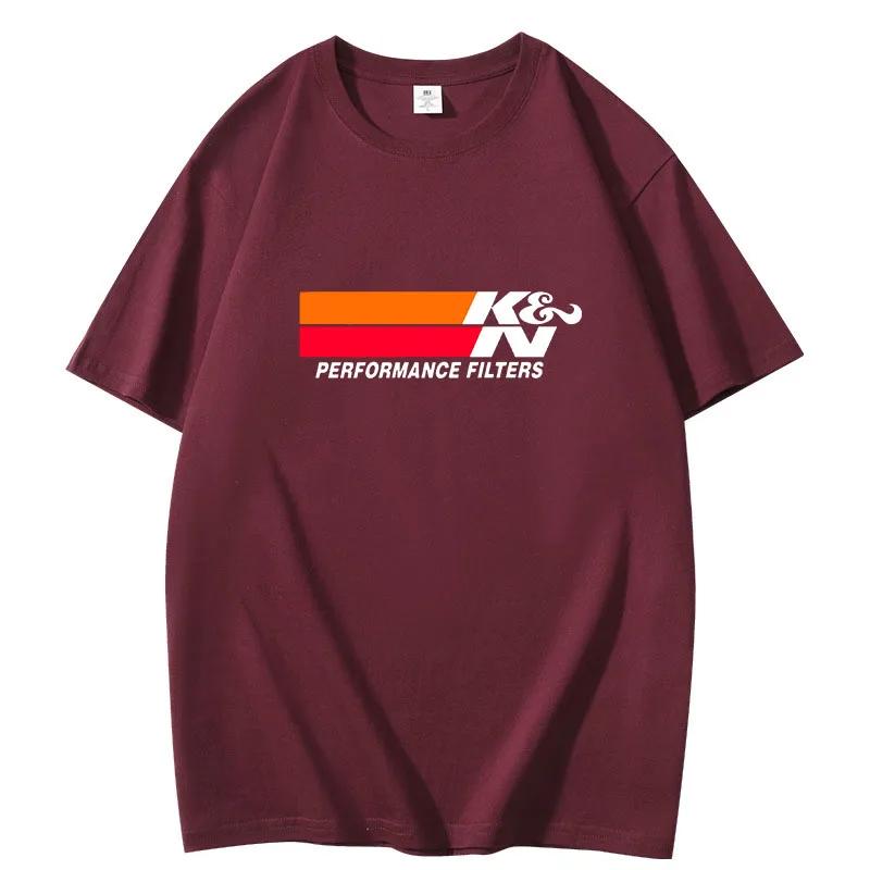 T-ShirtK&N Hochleistungs-Luft- und Ölfilter Luftansaugungen Herren Baumwolle Cool Harajuku Lustiges T-Shirt Männliches Vintage T-Shirt