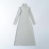 Elegant High Neck Long Sleeve A-Line Dress for Women - Spring/Autumn 2026