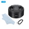 PATIKIL 58mm Standard Focus Lens Hood with Includes 62mm Lens Cap and Cleaning for Camera Lenses Anti-Reflective Interior, Cloth, Black,