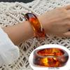 Wind Amber Smudged Acrylic Bracelet, Fashionable Irregular Translucent Resin Wide Bracelet
