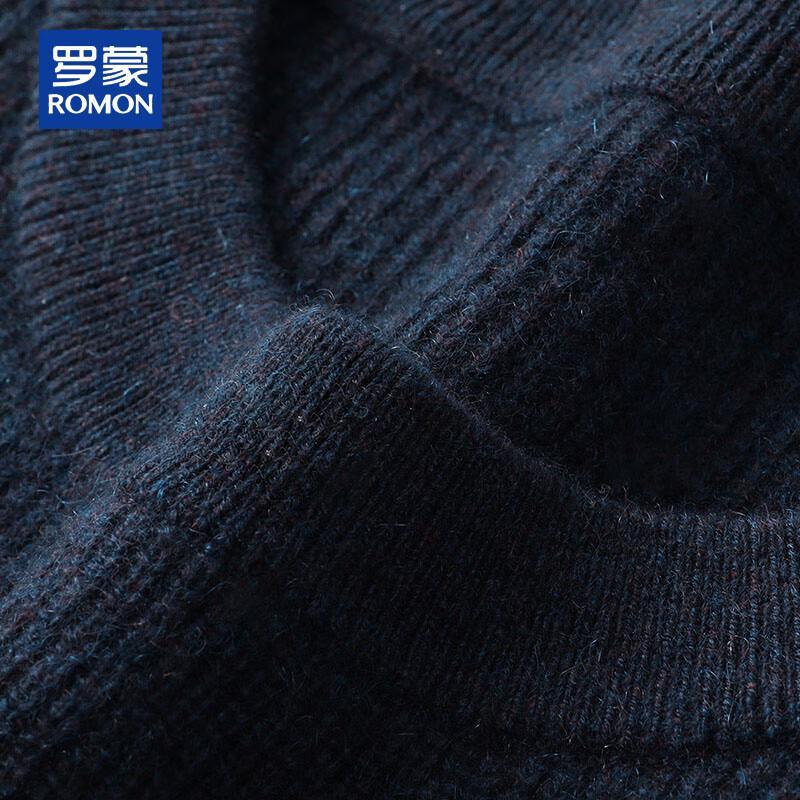 ROMON Men's Thick Pure Cashmere Round Neck Pullover Sweater