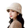 Autumn and winter new wool basin hat femininity elegant and versatile, small face thickened warm woolen bucket hat spot