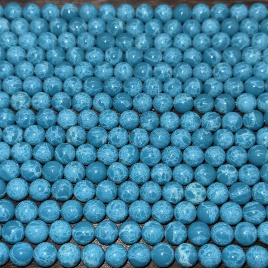 Sea Jasper and Larimar Stone Beads for DIY Bracelets and Necklaces