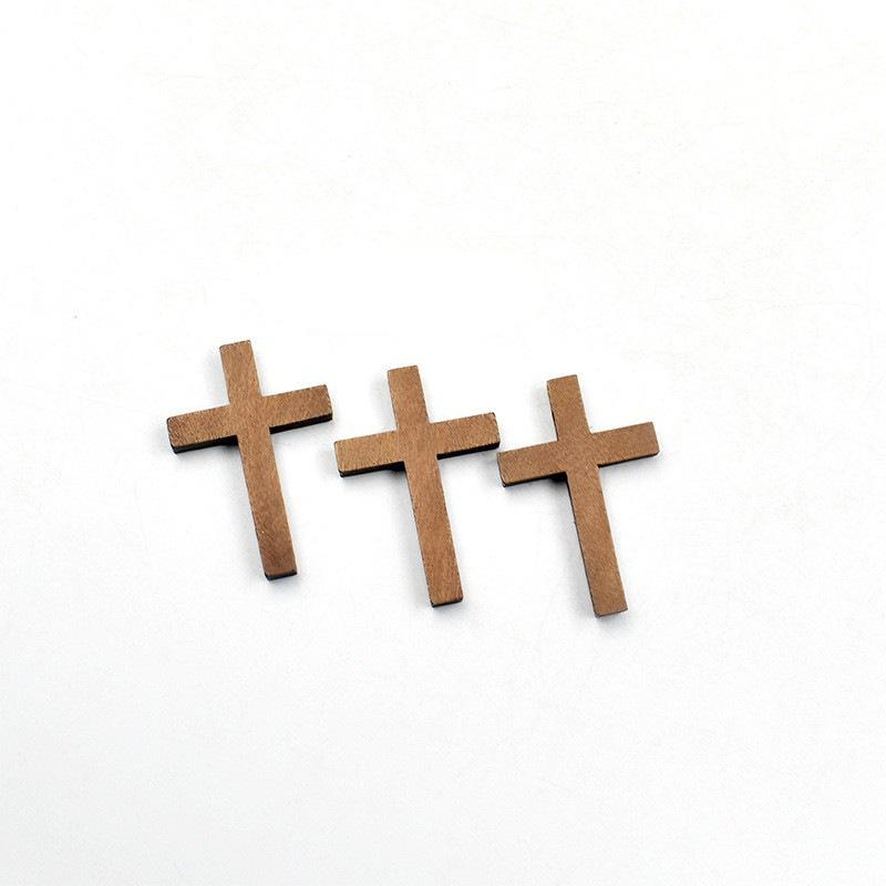 

10pcs Natural Mini Wooden Cross Charm Favors Cross Keychain Rustic Solid Wood Cross Pendants for Religious Crafts, DIY Project