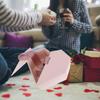 1Pcs Heart Shaped Gift Box for Gift Pink Paper Candy Holding Box