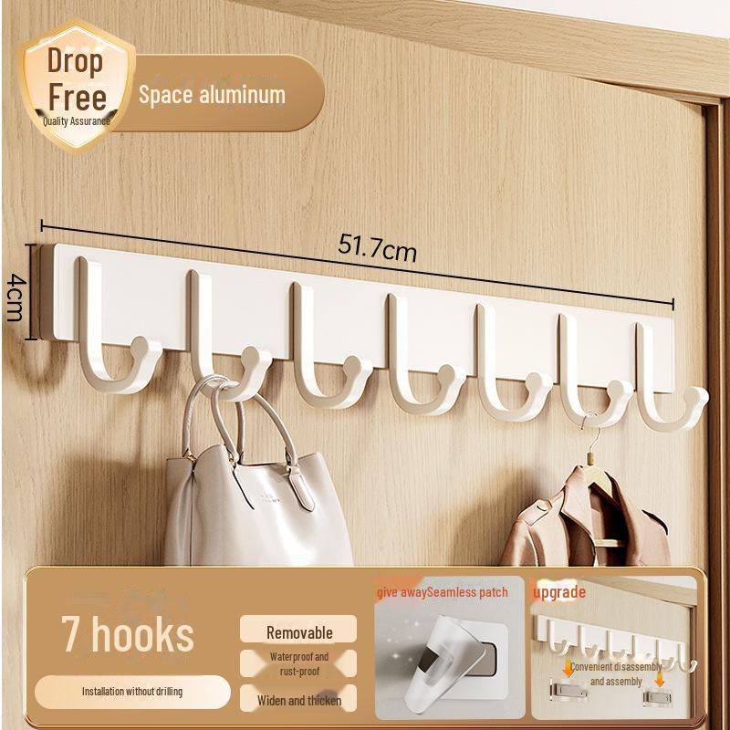 Gancho de porta removível sem impacto - montado na parede, resistente para roupas, banheiro ou cozinha.