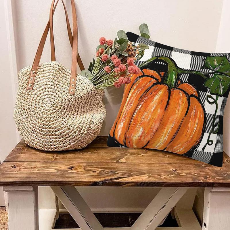 Decorations Throw Pillowcases Decorative Fall Pillowcases Set Of 4 Home Pumpkins Decor For Yard Garden Offices Home Cars Patio