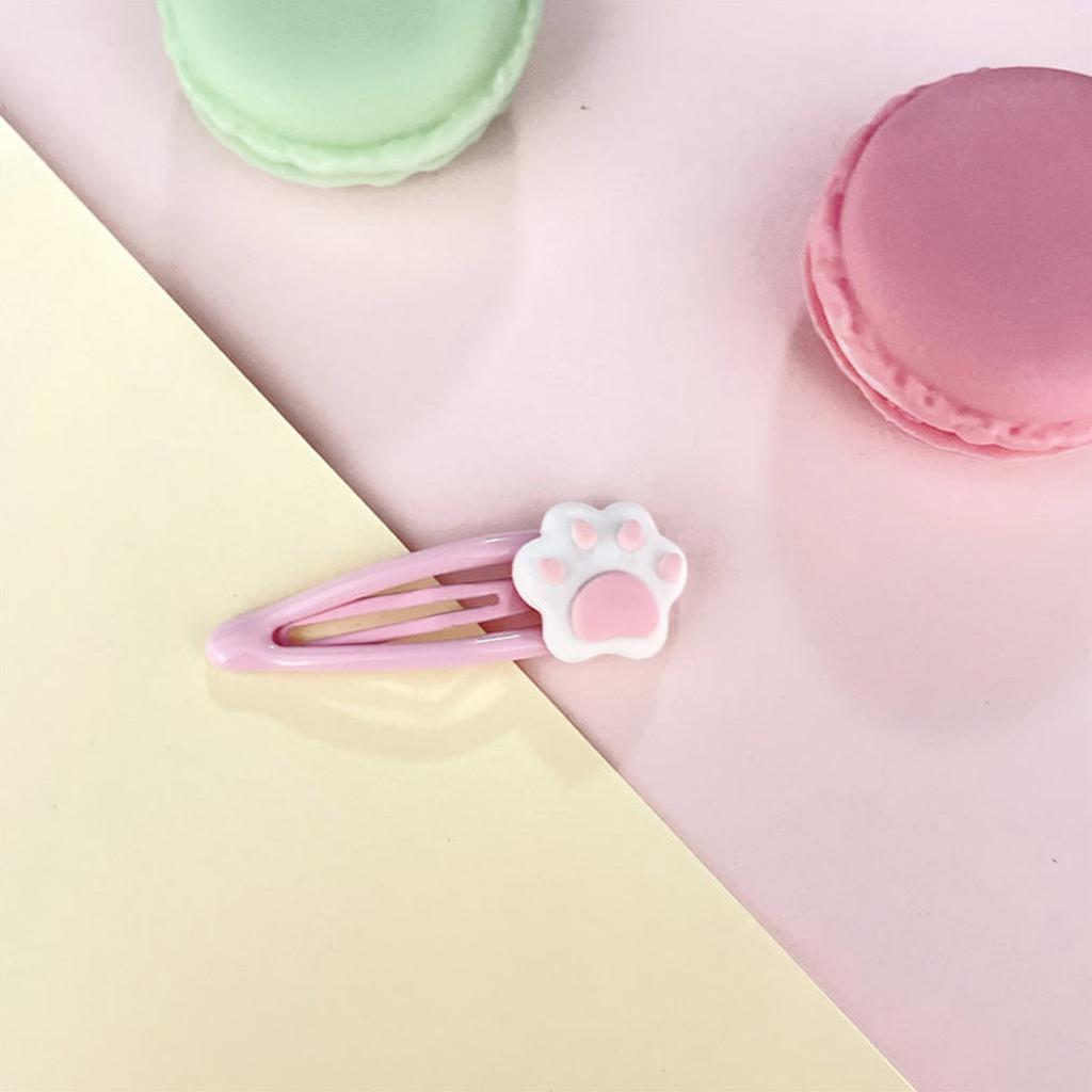 Y2k Snap Hair Clip for Hot Girls Colorful Cartoon Cat Paw Shape Hair Barrettes Sweet Metal Barrettes for Teens Girls