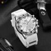 Light Luxury Business Mixed Bar Scale Fake Three Eye Dial Silicone Quartz Watch