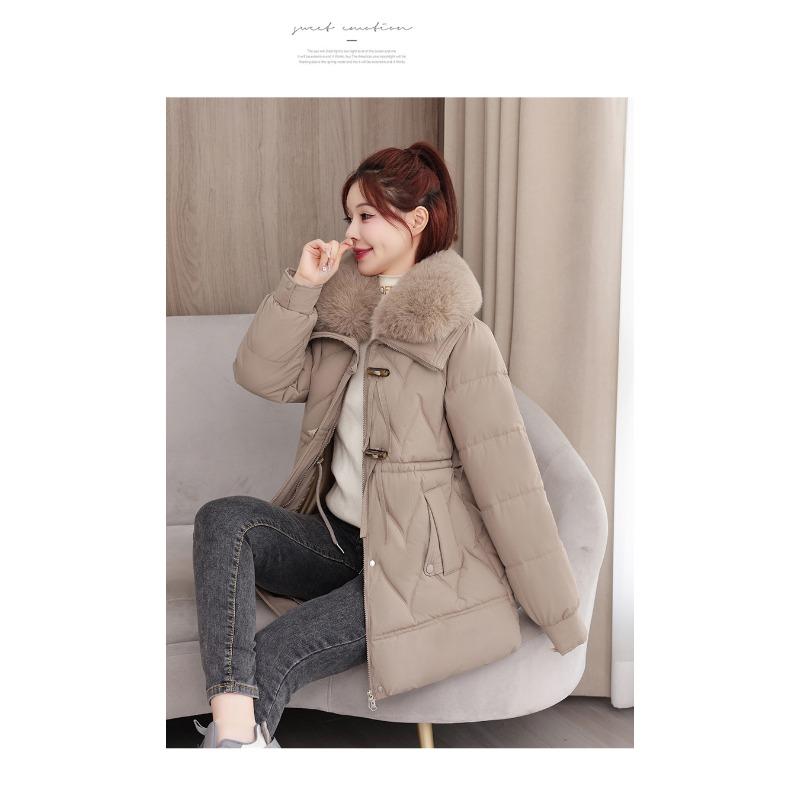 Winter Cotton-padded Jacket New Plus Velvet Cotton-padded Jacket Western Style Middle-aged and Elderly Women Winter Long Down Cotton-padded Jacket