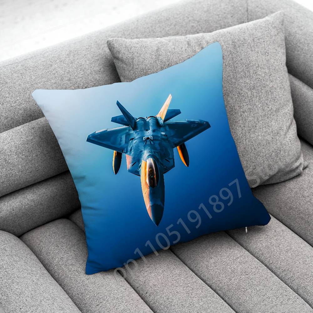 Fighter Plane F-F-22 S-SU-57 Raptor Throw Pillow Case For 55x55cm 30x30cm 50x50cm 45x45cm 40x40cm Square Chair Pillowcase Case